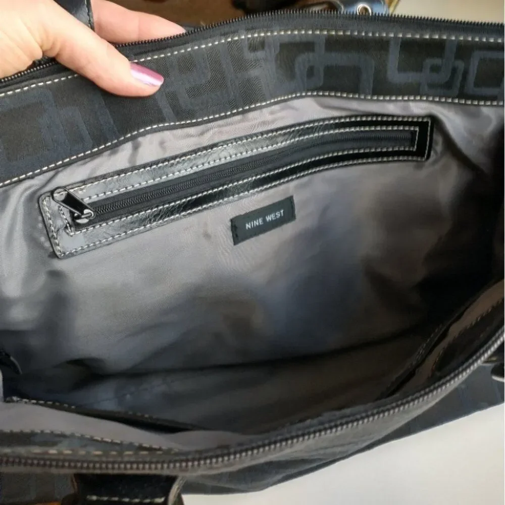 Large Nine West Black Tote Purse